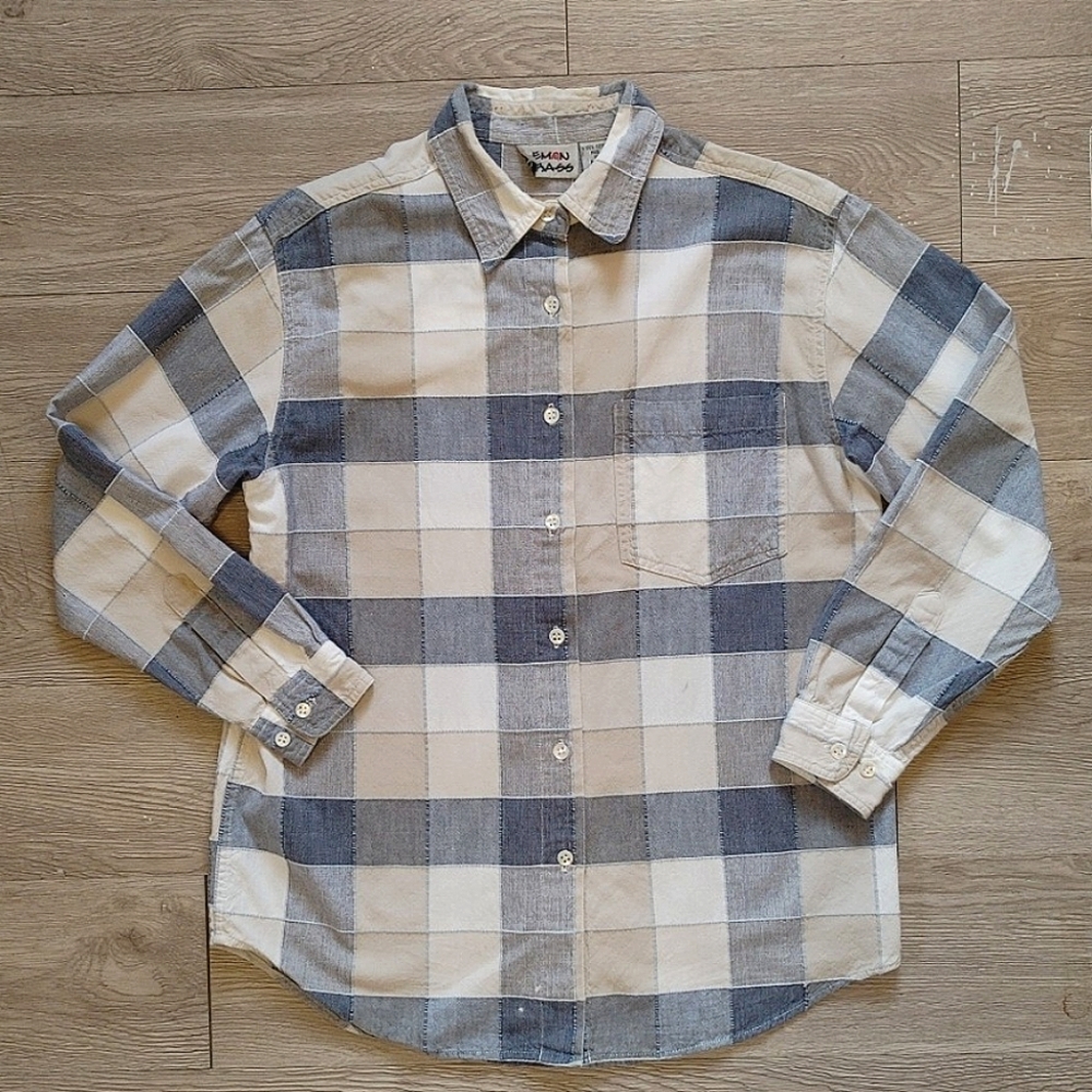 Vintage 90's Lemon Grass Men's Patchwork Button Down Shirt Size Medium Flannel